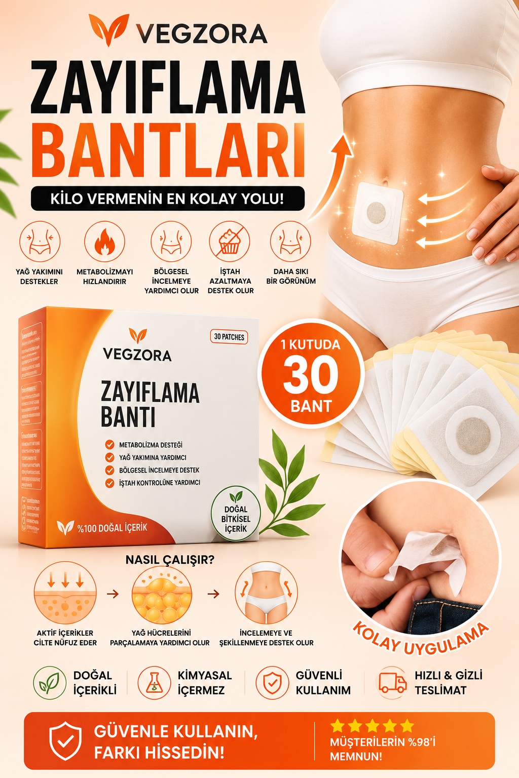 Vegzora Zayıflama Bandı 30'lu
