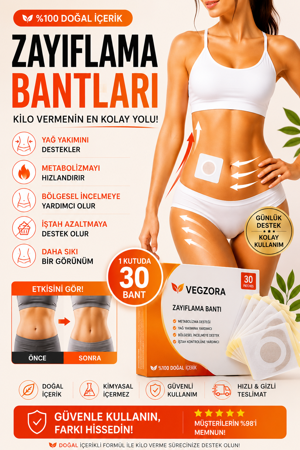 Vegzora Zayıflama Bandı 30'lu