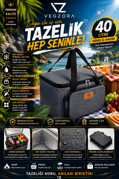 Vegzora 40 Lt Termal Soğutucu Çanta