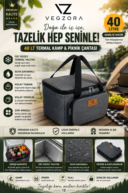 Vegzora 40 Lt Termal Soğutucu Çanta